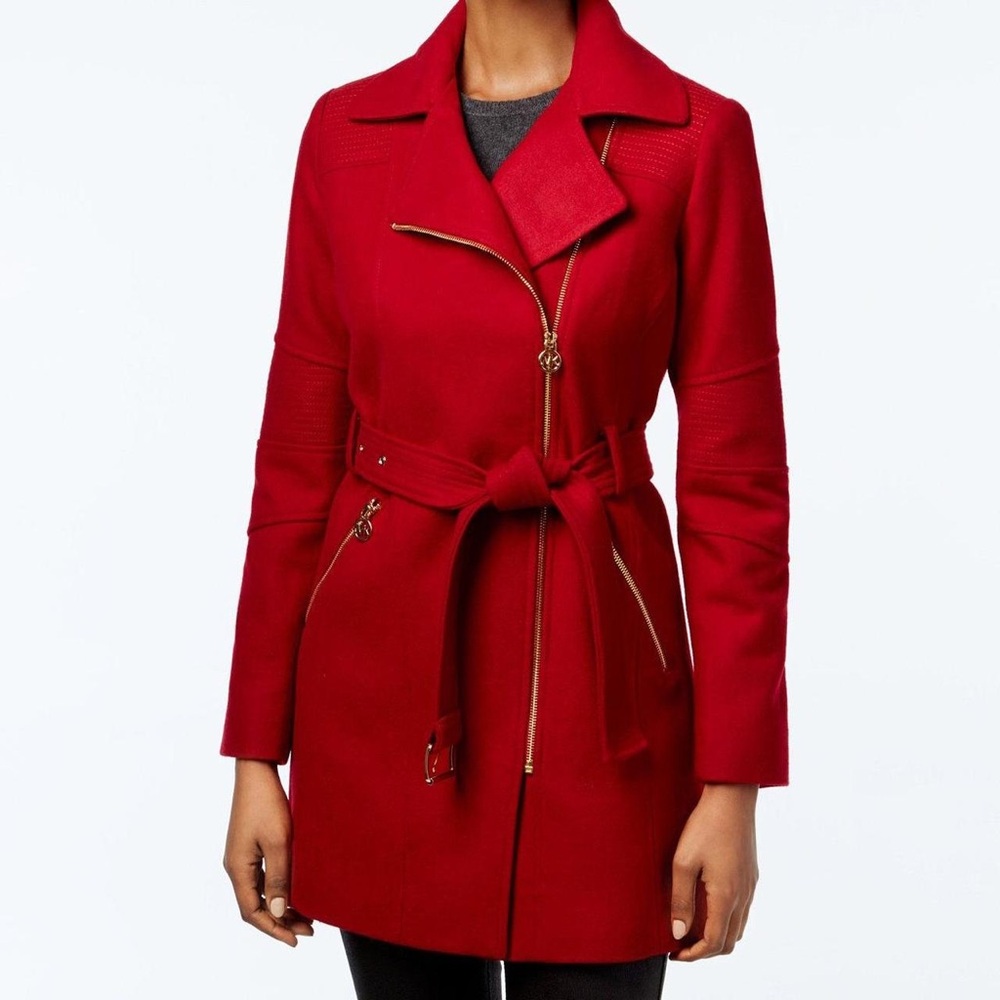 Michael Kors Red Trench Coat with Belt